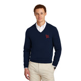 Brooks Brothers® Cotton Stretch V-Neck Sweater Imprinted with Logo (Q678722)