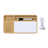 Bamboo 10W Wireless Charging Base With Dry Erase Board Imprinted with Logo (Q697822)