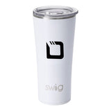 22 Oz. Swig Matte Tumbler - White Imprinted with Logo (Q701622)