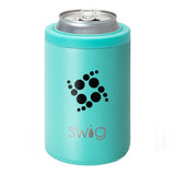 12 Oz. Swig Combo Can And Bottle Cooler - Matte Aqua Imprinted with Logo (Q710522)