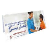 11 x 4 Inch Plastic Table Tent Sign Imprinted with Logo (Q717822)
