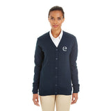 Harriton Ladies' Pilbloc™ V-Neck Button Cardigan Sweater Imprinted with Logo (Q718922)
