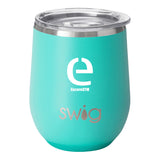 12 Oz. Swig Matte Stemless Wine Cup - Matte Aqua Imprinted with Logo (Q740522)