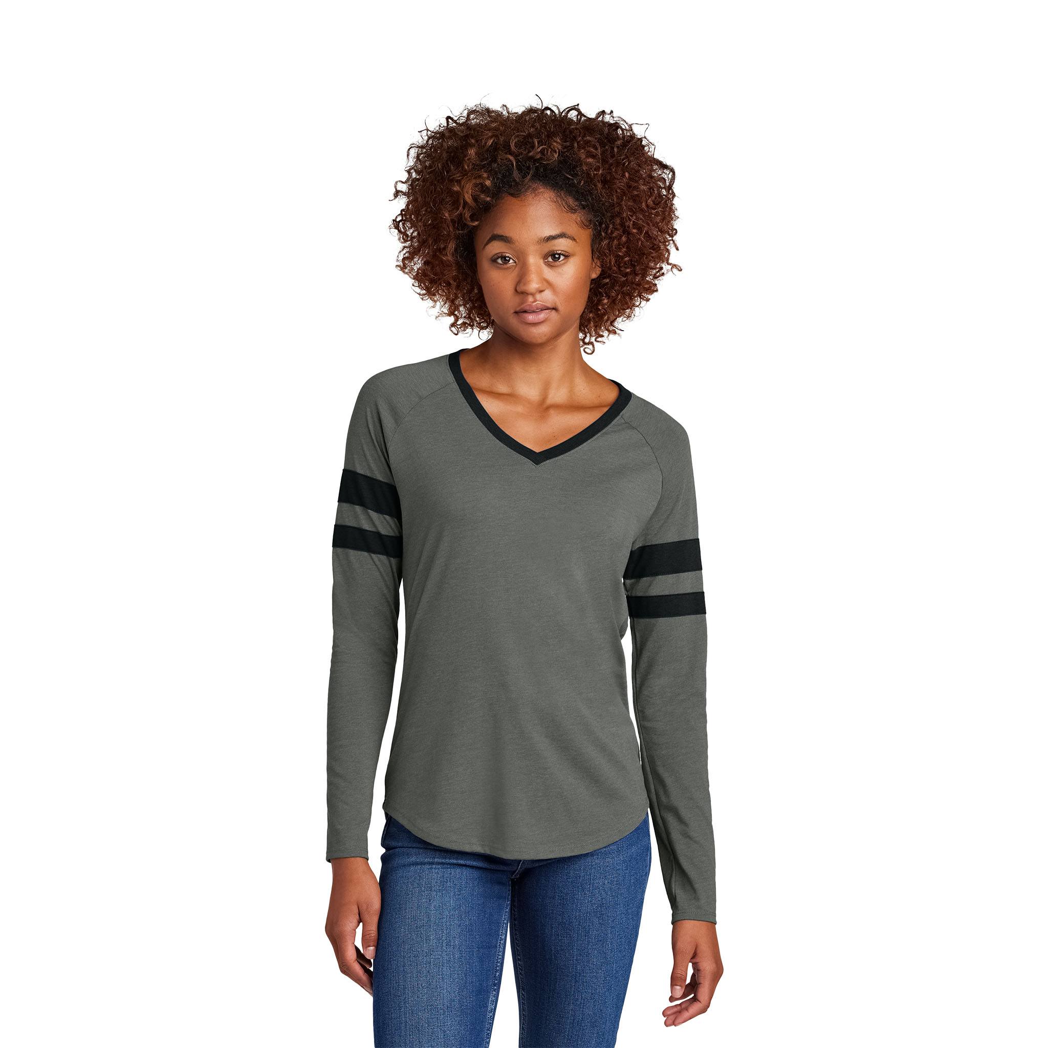 Sport-Tek® Ladies Halftime Stripe Long Sleeve V-Neck Tee (Q759922)