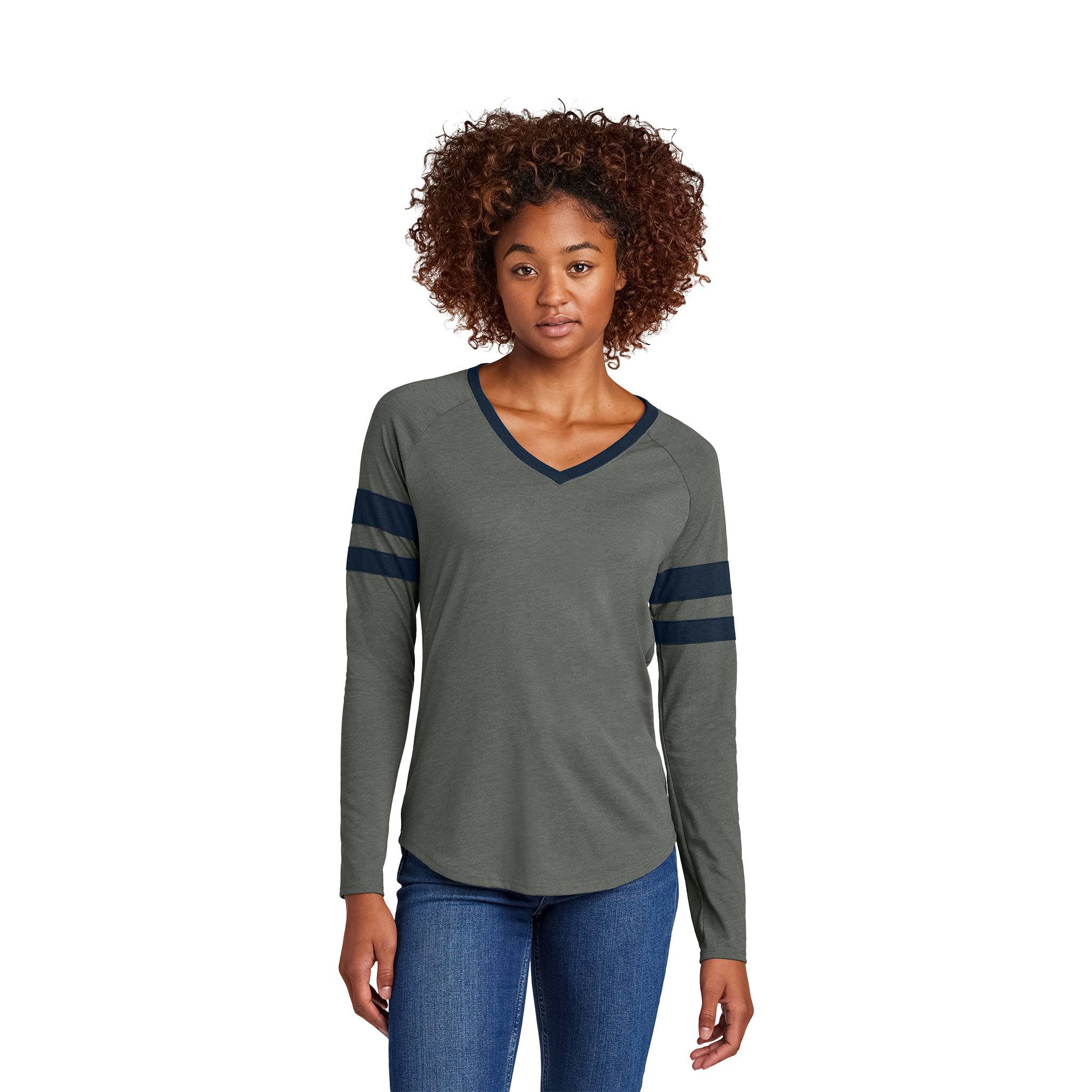 Sport-Tek® Ladies Halftime Stripe Long Sleeve V-Neck Tee (Q759922)