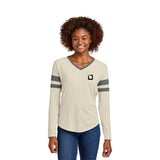 Sport-Tek® Ladies Halftime Stripe Long Sleeve V-Neck Tee  Imprinted with Logo (Q759922)