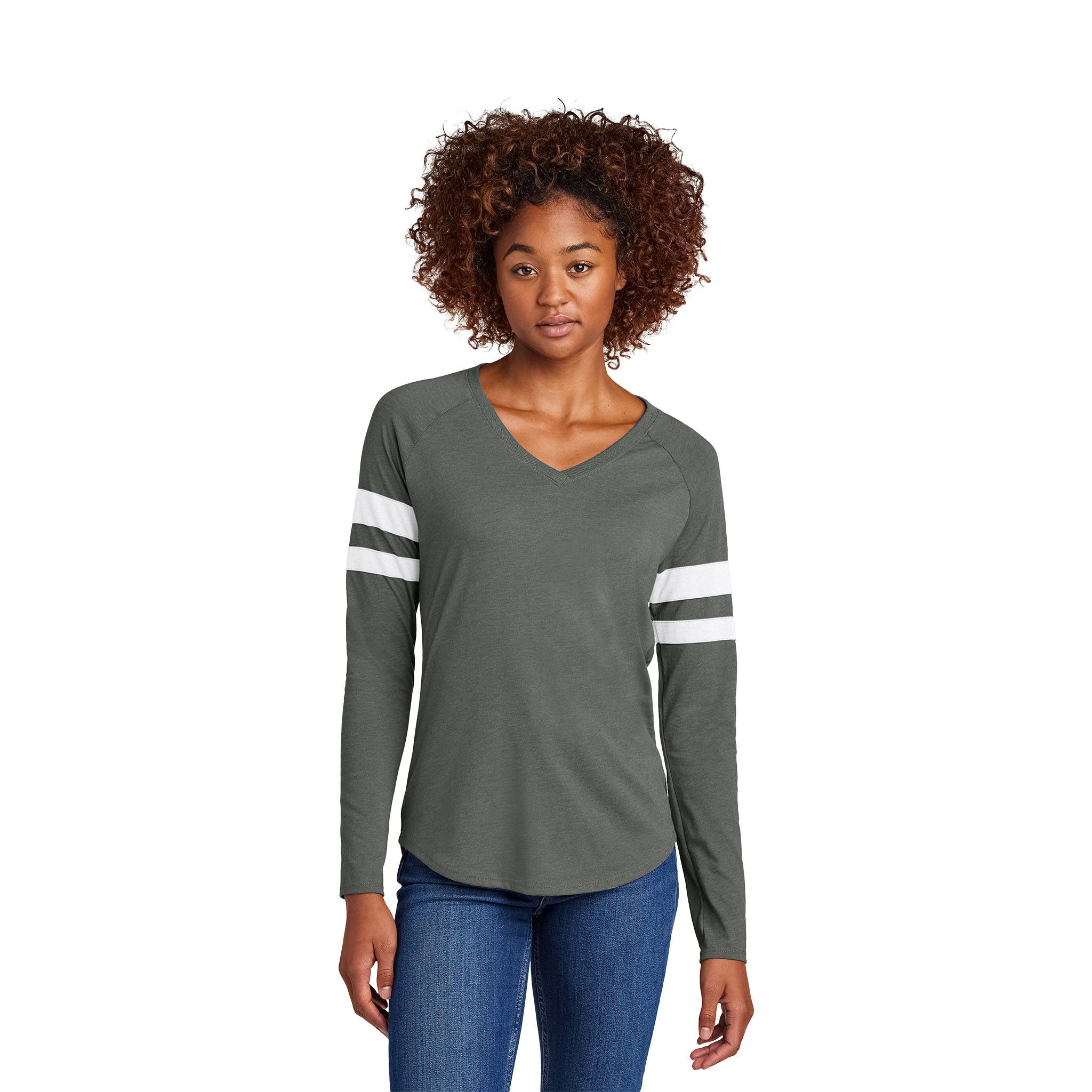 Sport-Tek® Ladies Halftime Stripe Long Sleeve V-Neck Tee (Q759922)