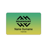 Value Reusable Name Badge: 3.38 x 2.13 Inch Imprinted with Logo (Q760022)