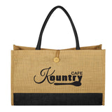 Jute Box Tote Bag Imprinted with Logo (Q776922)