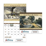 Currier And Ives - Stapled Calendar Imprinted with Logo (Q805722)