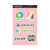 11.5 x 7 Inch Sticker Sheet Custom Shapes Imprinted with Logo (Q811022)