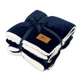 Mink Sherpa Blanket - Navy Imprinted with Logo (Q812922)