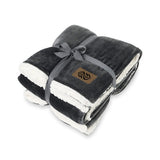 Mink Sherpa Blanket - Charcoal Imprinted with Logo (Q823022)