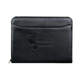 Millennium Leather Zippered Padfolio Imprinted with Logo (Q86166)
