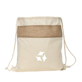 Savanna Jute & Recycled Cotton Drawstring Backpack Imprinted with Logo (Q870922)