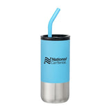 18 Oz. Cup With Straw Imprinted with Logo (Q892122)