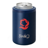 12 Oz. Swig Combo Can And Bottle Cooler - Matte Navy Imprinted with Logo (Q910522)