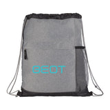 Heather Melange Drawstring Bag Imprinted with Logo (Q913322)