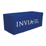 8-ft. to 6-ft. Convertible Table Cover Front Print - Custom Fabric Color Imprinted with Logo (Q919022)