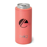 12 Oz. Swig Skinny Can Cooler - Coral Imprinted with Logo (Q920522)