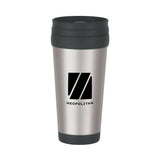 16 Oz. Stainless Steel Slide Action Travel Tumblers Imprinted with Logo (Q928711)