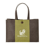 Natural Two-Tone Jute Tote Imprinted with Logo (Q934311)