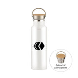 21 Oz. Liberty Stainless Steel Bottle With Wood Lid Imprinted with Logo (Q943811)