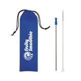 Stainless Steel Straw Kit Imprinted with Logo (Q945711)