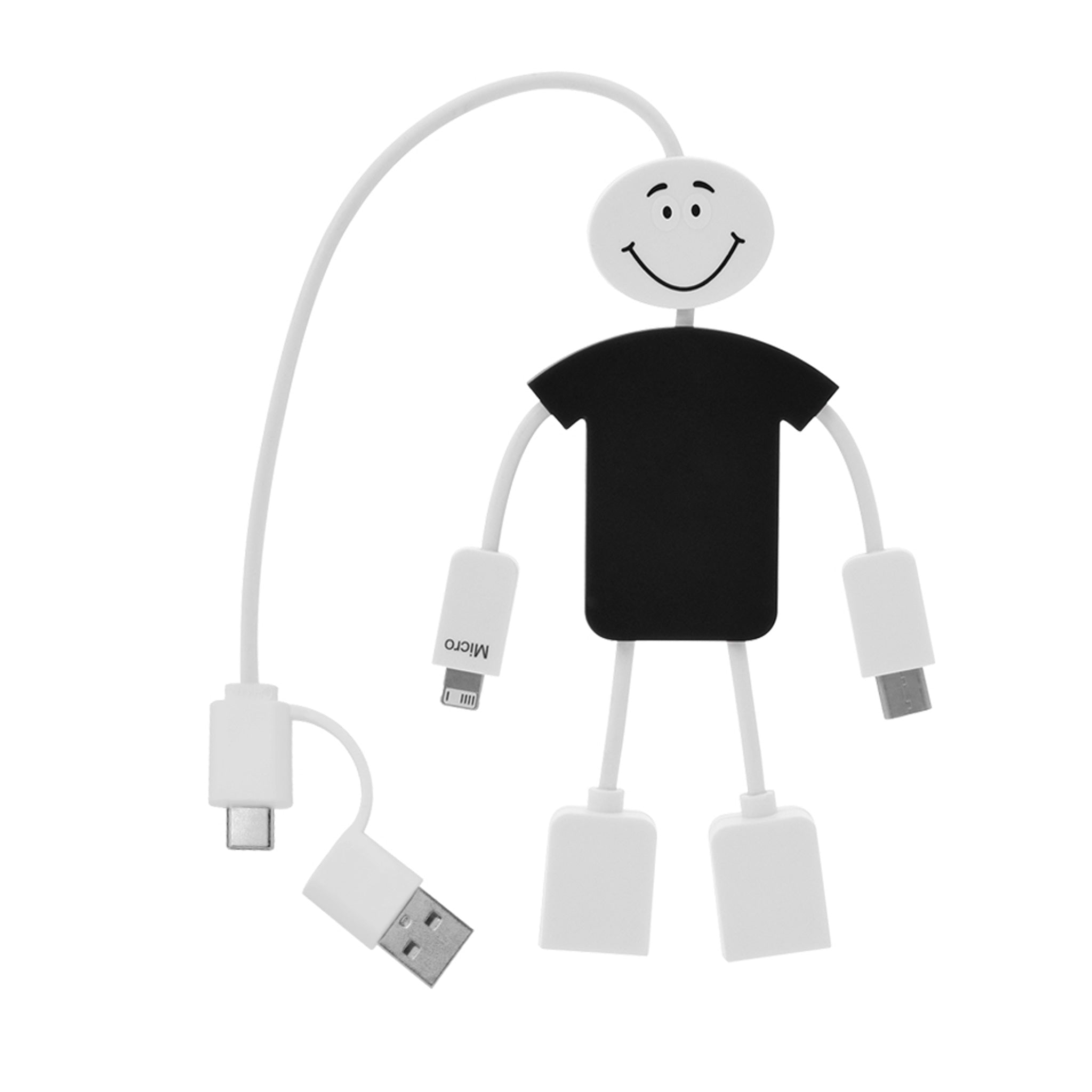 Techmate 3-In-1 Charging Cable & USB Hub 2.0 (Q956122)