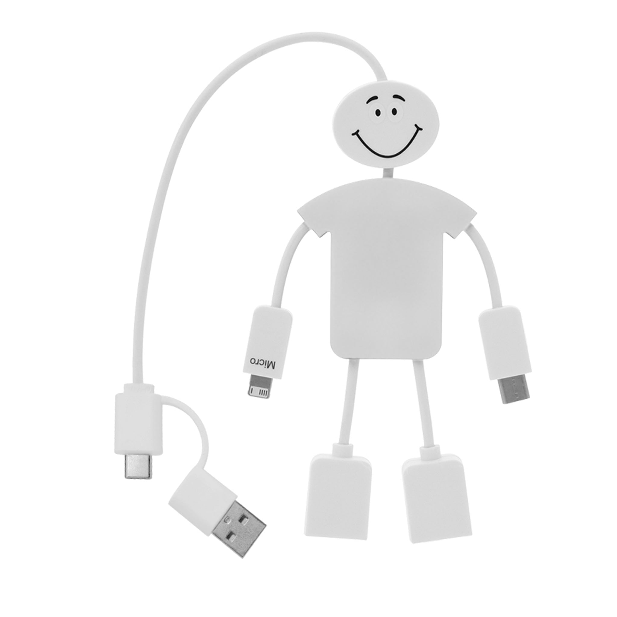 Techmate 3-In-1 Charging Cable & USB Hub 2.0 (Q956122)