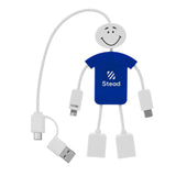 Techmate 3-In-1 Charging Cable & USB Hub 2.0 Imprinted with Logo (Q956122)