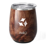 14 Oz. Swig Stemless Wine Cup - Black Walnut Imprinted with Logo (Q960522)