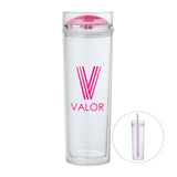 Double Lid Hot and Cold Tumbler (16 oz.) Imprinted with Logo (Q962311)