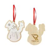 Layered Wood Ornament: Snowman Imprinted with Logo (Q971332)
