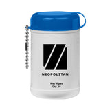 Mini Wet Wipe Canister Imprinted with Logo (Q991611)