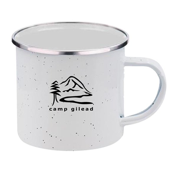 White Camping Mug, Enamel Camping Mug