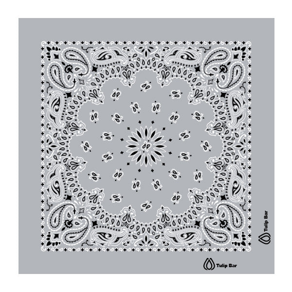 [Made in the USA Custom 22 In Traditional USA Paisleys Bandana Silver  (Q126522) As low as (Minimum Quantity 100 - Main Image