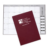 Academic Monthly Desk Planners - Leatherette Imprinted with Logo (Q130211)