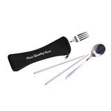 Travel Cutlery Set In Zip Pouch Imprinted with Logo (Q138011)