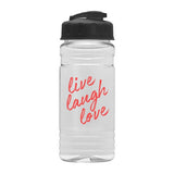 20 Oz. Clear Sports Bottle - USA Flip Top Lid Imprinted with Logo (Q142722)