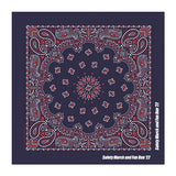 22 In Traditional USA Paisleys Bandana - Blue-Red-White Imprinted with Logo (Q146522)