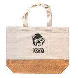 6Oz. Linen and Cork Tote Imprinted with Logo (Q149622)