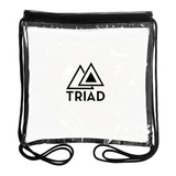 The 12 x 12 Inch Clear Drawstring Backpack Imprinted with Logo (Q176422)