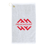 Mid-Weight Velour Golf Towel - White Imprinted with Logo (Q181322)