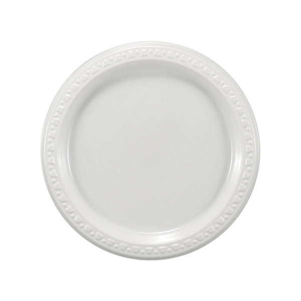 7 Inch White Plastic Plates (Q186011)