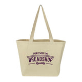 10 Oz. Natural Canvas Grocery Tote Bag Imprinted with Logo (Q201211)