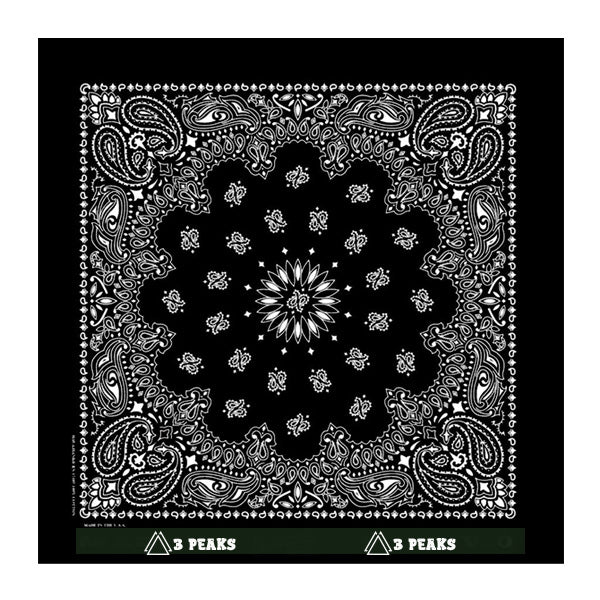 Custom 22 In Traditional USA Paisleys Bandana - Black