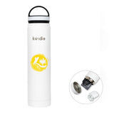 20 Oz. Slim Bindle Bottle - White Imprinted with Logo (Q227522)
