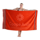 40 x 70 24 Lbs. Velour Siesta Stripe Hemmed Towel Imprinted with Logo (Q236211)