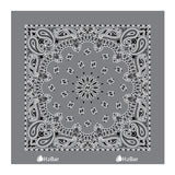 22 In Traditional USA Paisleys Bandana - Charcoal Imprinted with Logo (Q236522)
